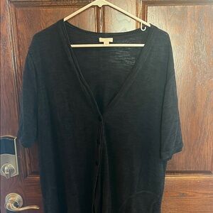 J Jill Navy short sleeve lightweight cardigan top